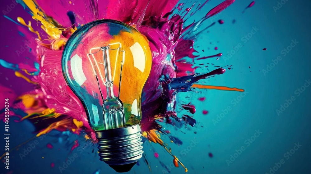 Aufkleber innovative concepts emerge from the shards of an exploded light bulb.