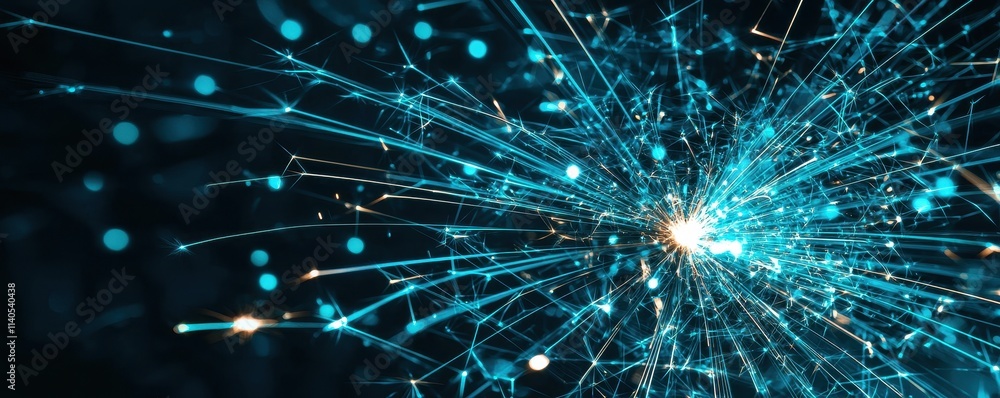 Poster dynamic spark explosion digital realm abstract visuals futuristic environment close-up view energy c
