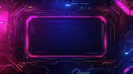 Obraz premium Futuristic Glow Theme for Gaming Stream Frames