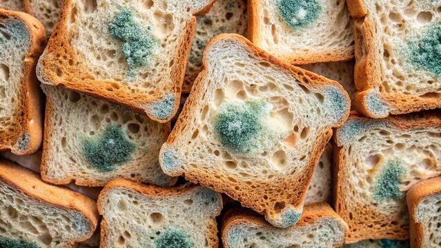 Stale bread covered in mold