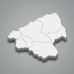 Obraz premium 3d isometric map of Elbasan is a region of Albania