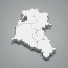 3d isometric map of Fier is a region of Albania