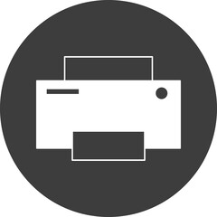 printer icon in black circle