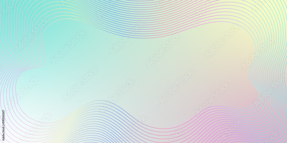 Poster abstract wave element for design. digital frequency track equalizer. stylized pastel line art backgr