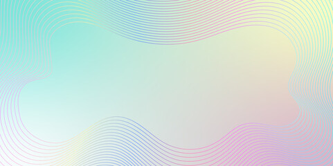 Abstract wave element for design. Digital frequency track equalizer. Stylized pastel line art background. Curved wavy line. Vector illustration.