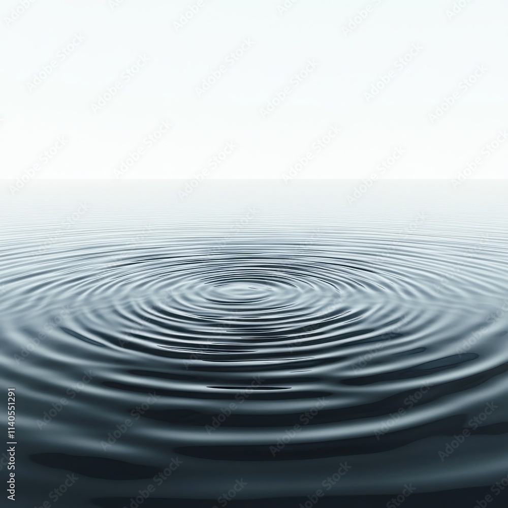 Poster a serene view of calm water creating gentle ripples in soft hues.