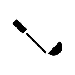 Soup ladle silhouette. Concept of cooking, kitchenware, and kitchen utensils.