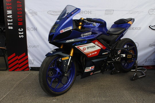Yamaha r3 at DBTK Auto Salon in Pasig, Philippines