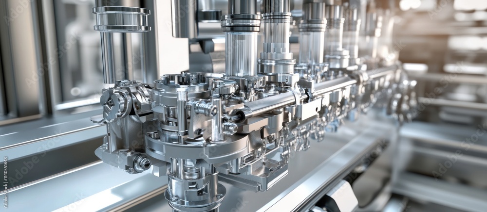 Poster close-up of a complex industrial machine component showcasing precision engineering.