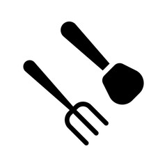Fork and Spatula. Concept of cooking, kitchenware, and culinary.