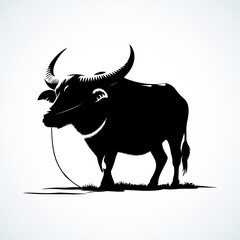 Elk vector silhouette with black and background 