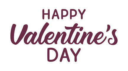 Bold happy valentine’s day typography. Clean valentine’s day lettering vector text on pink or white background.