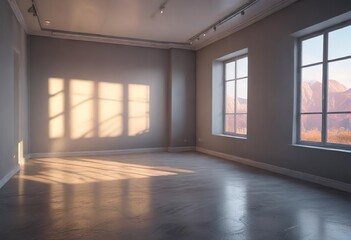 Obraz premium Ethereal light in an empty room with no windows, , calmness