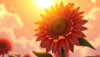 Obraz premium A vibrant sunflower basking in sunlight against a dreamy background.