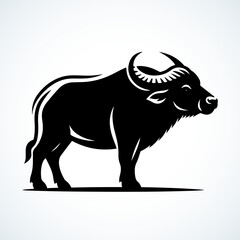 Elk vector silhouette with black and background 