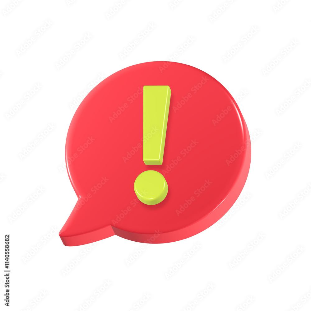 Poster 3d red danger attention bell or red emergency notifications alert on rescue warning 3d icon