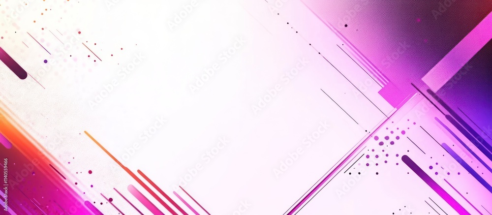 Poster abstract colorful diagonal lines and shapes on white background.