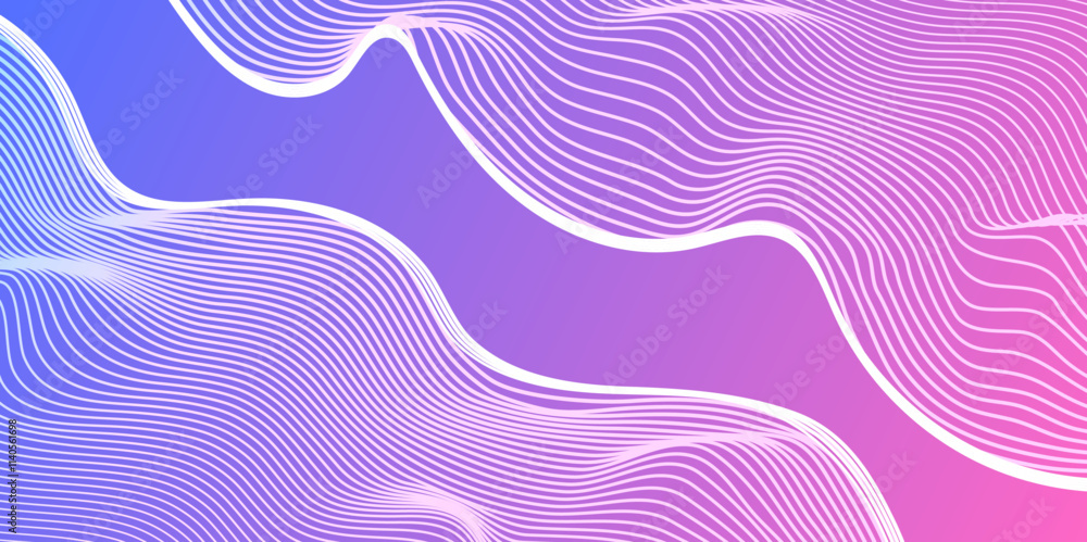 Poster gradient background with white curved lines element.
