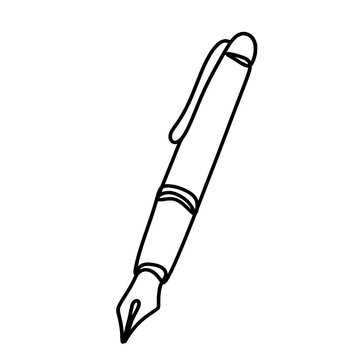recommend clip art: Fountain pen continuous one line art drawing