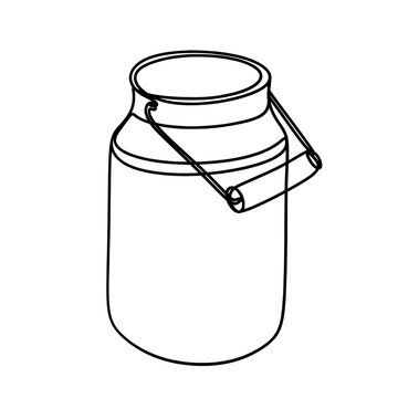 recommend clip art: Milk can container one line art drawing