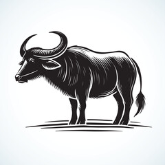 Elk vector silhouette with black and background 