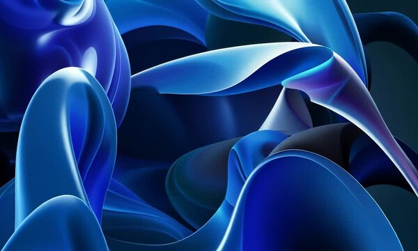 Formes fluides en mouvement dans des tons bleus profonds, composition abstraite dynamique et moderne &eacute;voquant la fluidit&eacute; et l&rsquo;&eacute;nergie, fond graphique sans texte