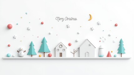 Obraz premium Various Christmas, New Year card and banner collection: Santa Claus, Christmas tree, snowman, reindeer, ornament, xmas elements and decorations and many more