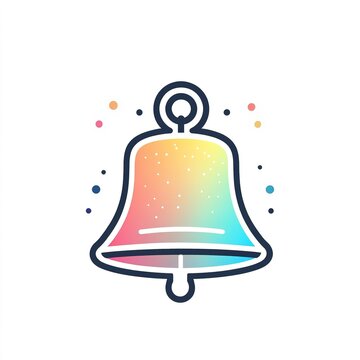 recommend clip art: Colorful bell with a rainbow design