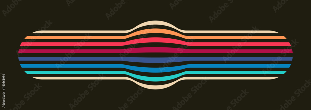 Poster a simple, futuristic, abstract and colorful design in a retro style. vector illustration.