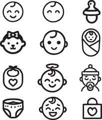 Obraz premium Baby icon vactor black