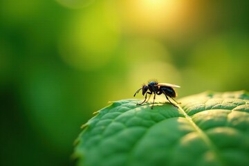 DDT fogging spraying insects on a plant leaf surface, pest, fog