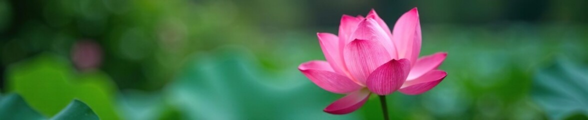 Delicate pink lotus flower petals are gently swaying in soft breeze, pink, petals