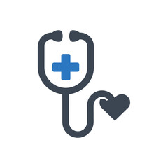 Fototapeta premium Heartbeat Medical Stethoscope Icon
