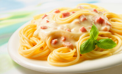Spaghetti Carbonara, Pasta, Italien, Nudeln, Tellergericht, 
