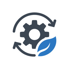 Green Manufacturing Gear Icon