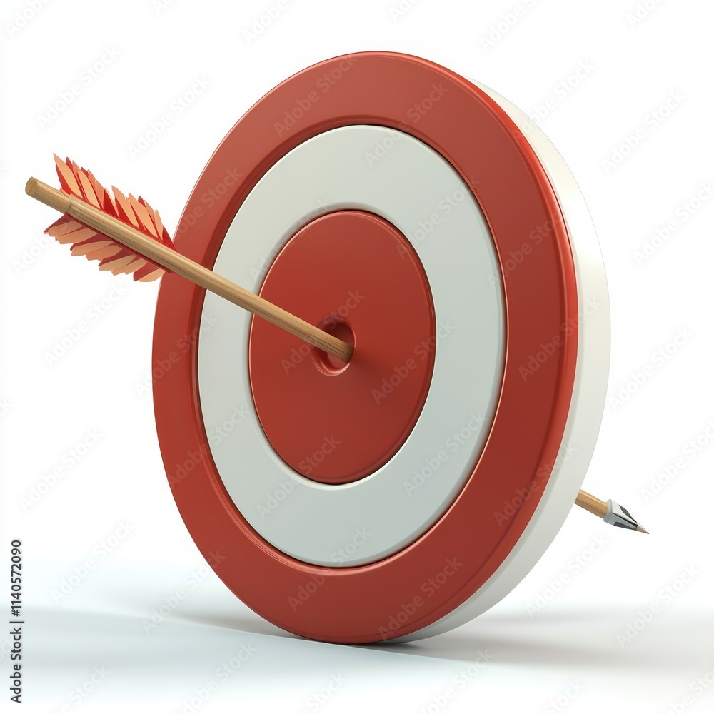 Poster a close-up of a target with an arrow embedded, symbolizing focus and achievement.