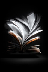 Open Book Pages Turning Motion Abstract Education Learning Knowledge Wisdom Literature Story