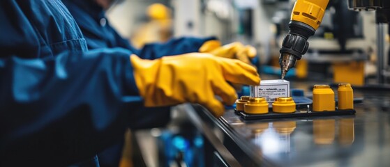 industrial robotic arm working on a manufacturing assembly line