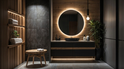 a modern, minimalist bathroom with a sleek design-4