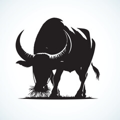 Elk vector silhouette with black and background 