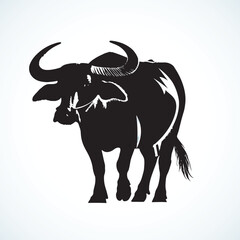 Elk vector silhouette with black and background 