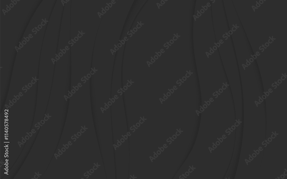 Poster dark gray abstract design with smooth, flowing waves, ideal for modern digital backgrounds and elega
