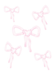 Soft Pink Ribbon Bow for Design and Decoration