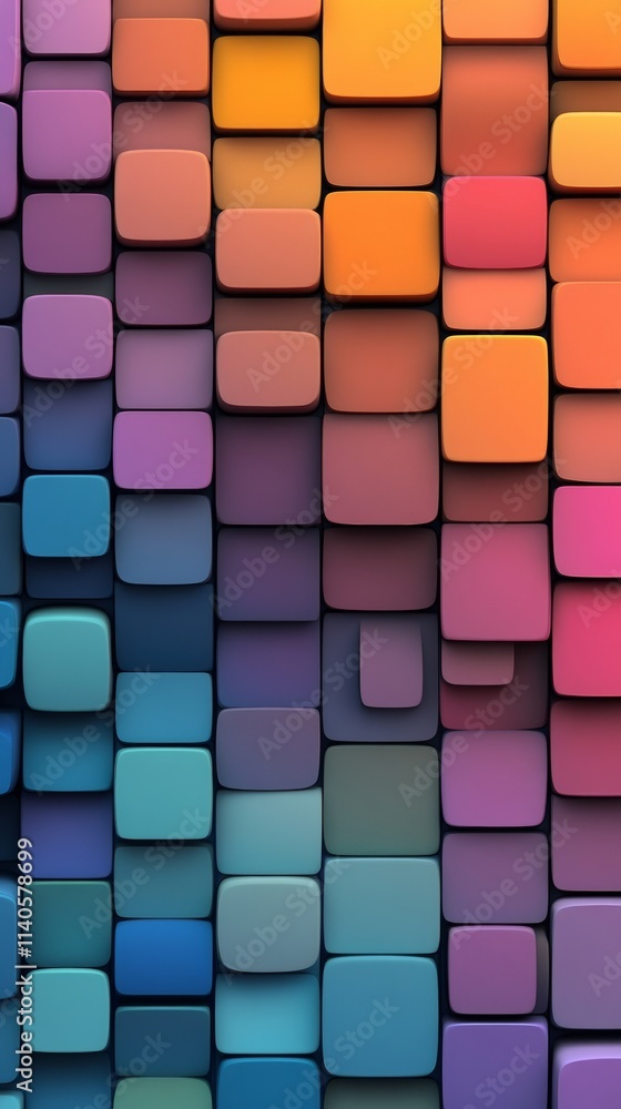 Poster colorful rounded rectangles creating a vibrant abstract background