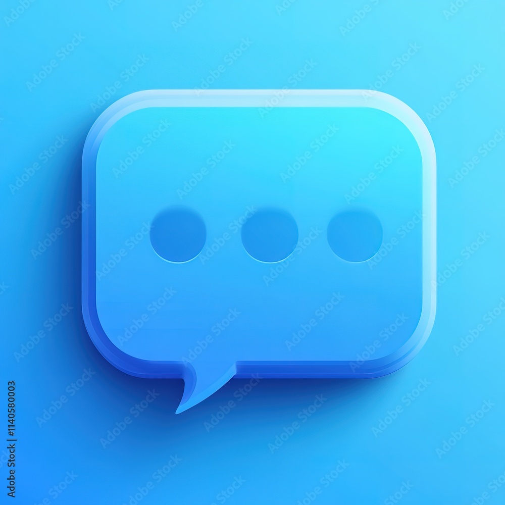 Aufkleber blue square with three dots in the middle and a curved line on the left side