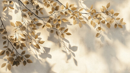 Sunlight and shadows on leaves. Botanical wall art.