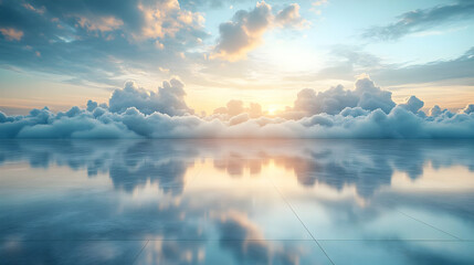 Obraz premium Clouds Reflection on Water Surface - Abstract Background Image