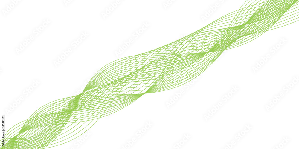 Poster abstract vector background with green wavy lines. green wave background. design element for technolo