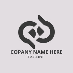 A
Modern Abstract Logo Design with Interlocking Shapes