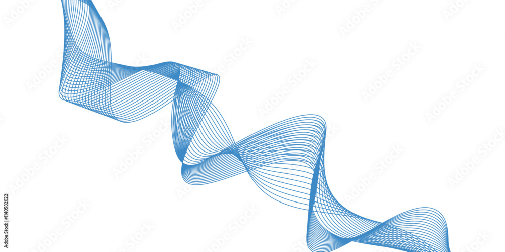 Poster abstract vector line wave graphics on white background. digital frequency track equalizer. stylized 